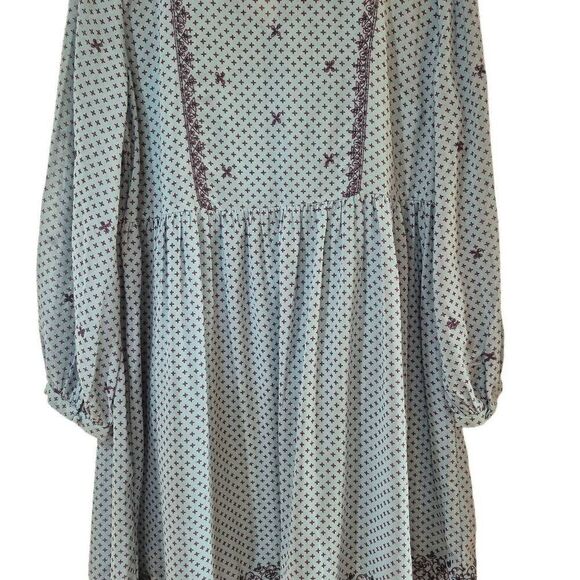 Time & Tru Women's Blue & Purple Poly Print Dress & Slip - Picture 3 of 11